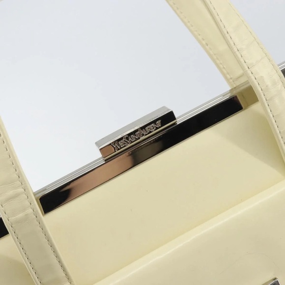 Yves Saint Laurent Cream Leather Hand Bag - Picture 10 of 12